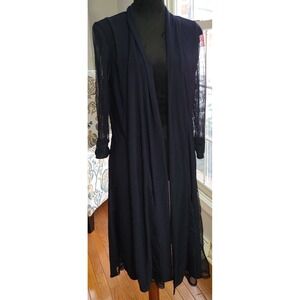 R & M Richards size 18 W navy blue mid calf, Jacket Sequins, Sheer, WhimsyGothic